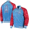 Tennessee Titans Lead Off Full-Snap BlueRed Satin Varsity Jacket 3