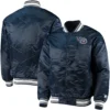Tennessee Titans Locker Room Full-Snap Navy Satin Varsity Jacket 2