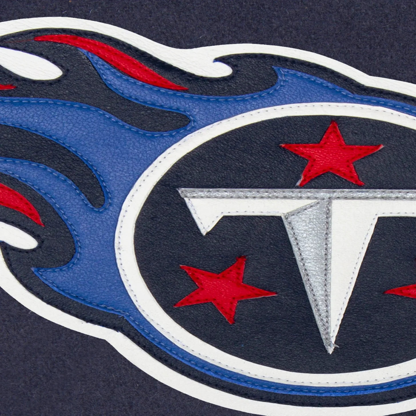 Tennessee Titans One Color Navy Wool Varsity Jacket 3