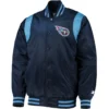Tennessee Titans Prime Time Twill Full-Snap Satin Varsity Jacket