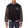 Tennessee Titans Two Tone NavyGray Wool Varsity Jacket