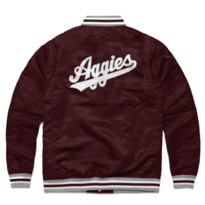 Texas AM Aggies Logo Varsity Jacket Maroon 1