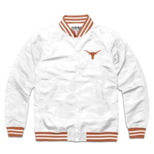Texas Longhorns Logo Varsity Jacket White