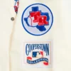 Texas Rangers Classic Retro Cream Unisex Varsity Pure Satin Jacket