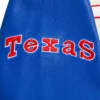 Texas Rangers Classic Retro White and Blue Varsity Wool Jacket with Top Full Leather Sleeves