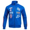 Texas Rangers Fast Lane Full-Zip Satin Varsity Jacket