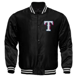 Texas Rangers Locker Room Full-Snap Satin Varsity Jacket