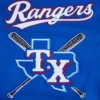 Texas Rangers Mashup BlueWhite Wool & Leather Varsity Jacket 4