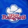 Texas Rangers Retro Blue Varsity Best Quality Satin Jacket