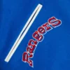 Texas Rangers Retro White and Blue Varsity Wool Jacket with Top GrainLeather Sleeves