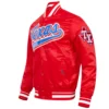 Texas Rangers Script Tail Full-Snap Satin Varsity Jacket – Red 2
