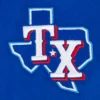 Texas Rangers Script Tail Women’s BlueWhite Wool & Leather Varsity Jacket 5