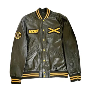 The Weeknd Xo Jackets Black and Yellow Leather Varsity Jacket