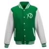 The Weeknd Xo Jackets Green and White Wool Varsity Jacket
