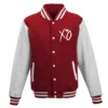 The Weeknd Xo Jackets Red and White Wool Varsity Jacket