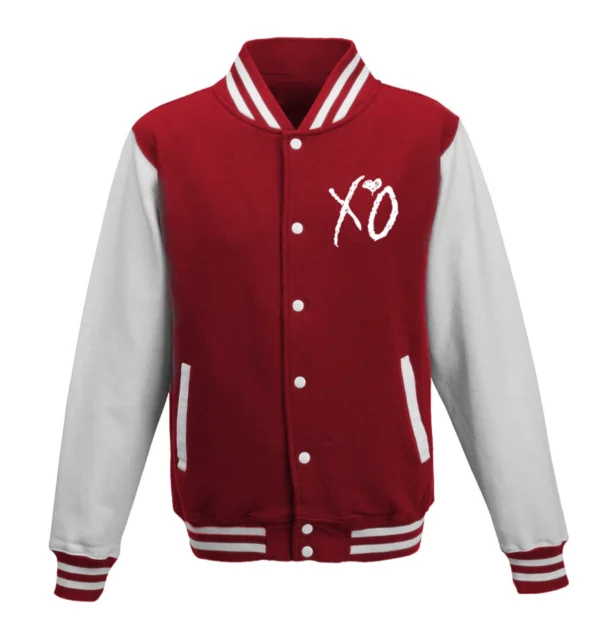 The Weeknd Xo Jackets Red and White Wool Varsity Jacket