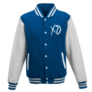 The Weeknd Xo Jackets Royal Blue and White Wool Varsity Jacket