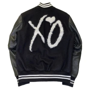 The Weeknd Xo Jackets Tour Black Wool and Leather Varsity Jacket 1