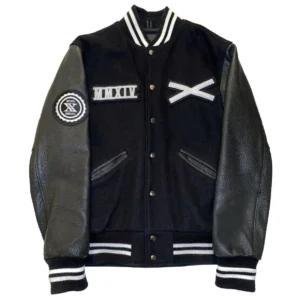 The Weeknd Xo Jackets Tour Black Wool and Leather Varsity Jacket