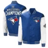 Toronto Blue Jays 3x World Series Champions Full-Snap Polyester Varsity Jacket 2