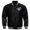 Toronto Blue Jays Authentic Full-Snap Satin Varsity Black Jacket