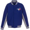 Toronto Blue Jays Royal Wool Poly-Twill Accent Varsity Jacket