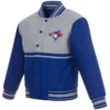 Toronto Blue Jays Royal Wool Poly-Twill Varsity Jacket