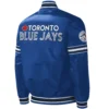 Toronto Blue Jays Slider Full-Snap Satin Varsity Royal Jacket 1
