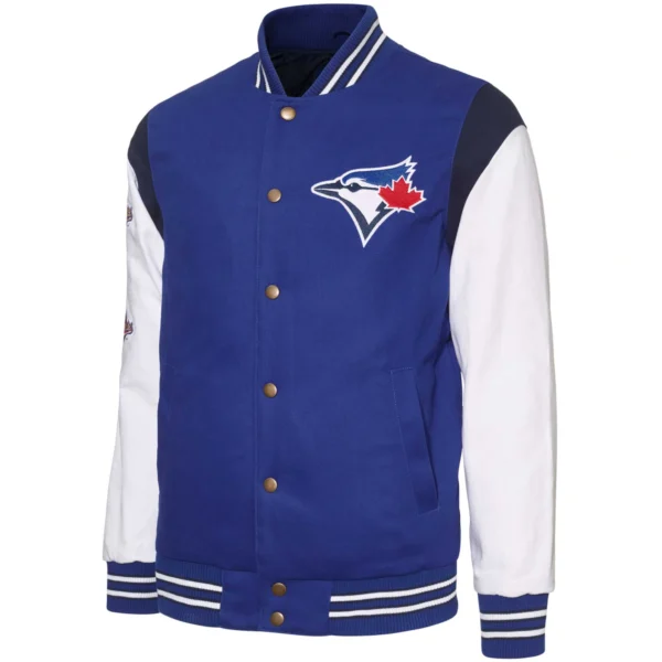 Toronto Blue Jays Strike Zone Full-Snap Varsity Jacket Royal & White