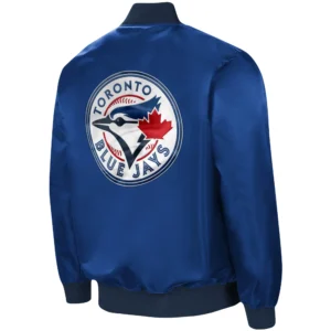 Toronto Blue Jays The Ambassador Full-Zip Satin Varsity Royal Jacket 1