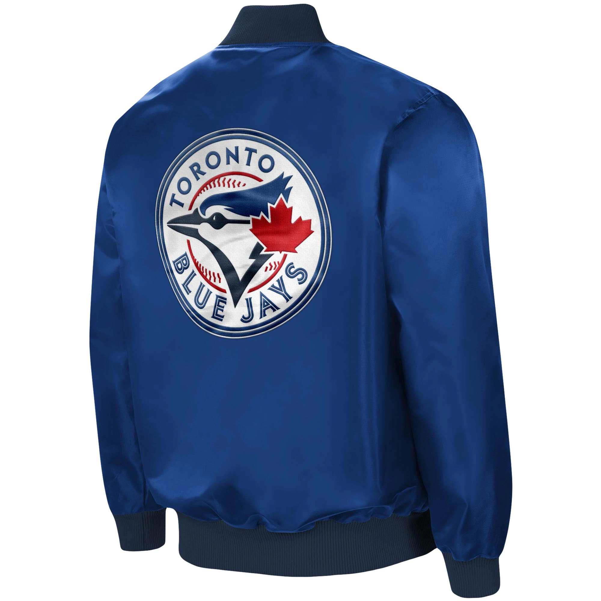 Toronto Blue Jays The Ambassador Full-Zip Satin Varsity Royal Jacket 1