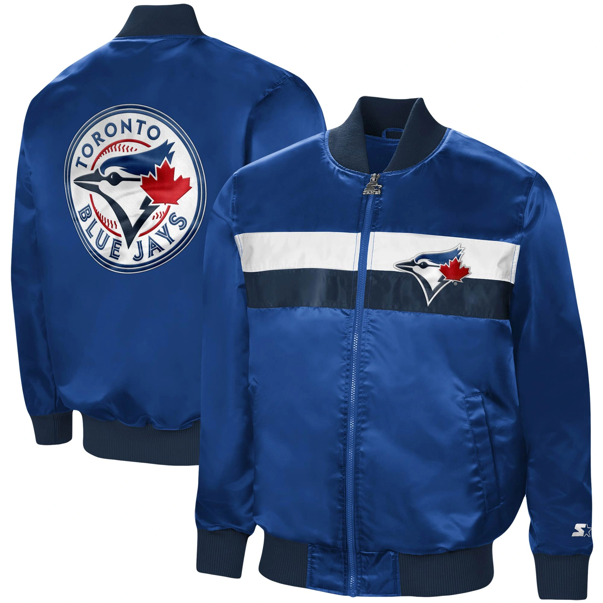 Toronto Blue Jays The Ambassador Full-Zip Satin Varsity Royal Jacket 2