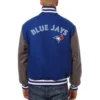 Toronto Blue Jays Two Tone RoyalGray Wool Varsity Jacket 1