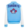 Toronto Blue jays Retro Classic Women’s BlueWhite Wool & Leather Varsity Jacket 2