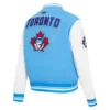 Toronto Blue jays Retro Classic Women’s BlueWhite Wool & Leather Varsity Jacket 4