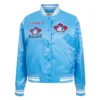 Toronto Blue jays Retro Classic Women’s Full-Snap Blue Satin Varsity Jacket