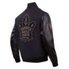 Toronto Maple Leafs Full Black Wool Varsity Jacket 2