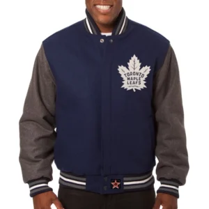 Toronto Maple Leafs Two Tone Navy Blue Varsity Jacket
