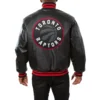 Toronto Raptors Black Leather Varsity Jacket 1