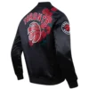 Toronto Raptors Black Roses Satin Varsity Jacket 1