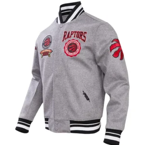 Toronto Raptors Crest Grey Varsity Jacket