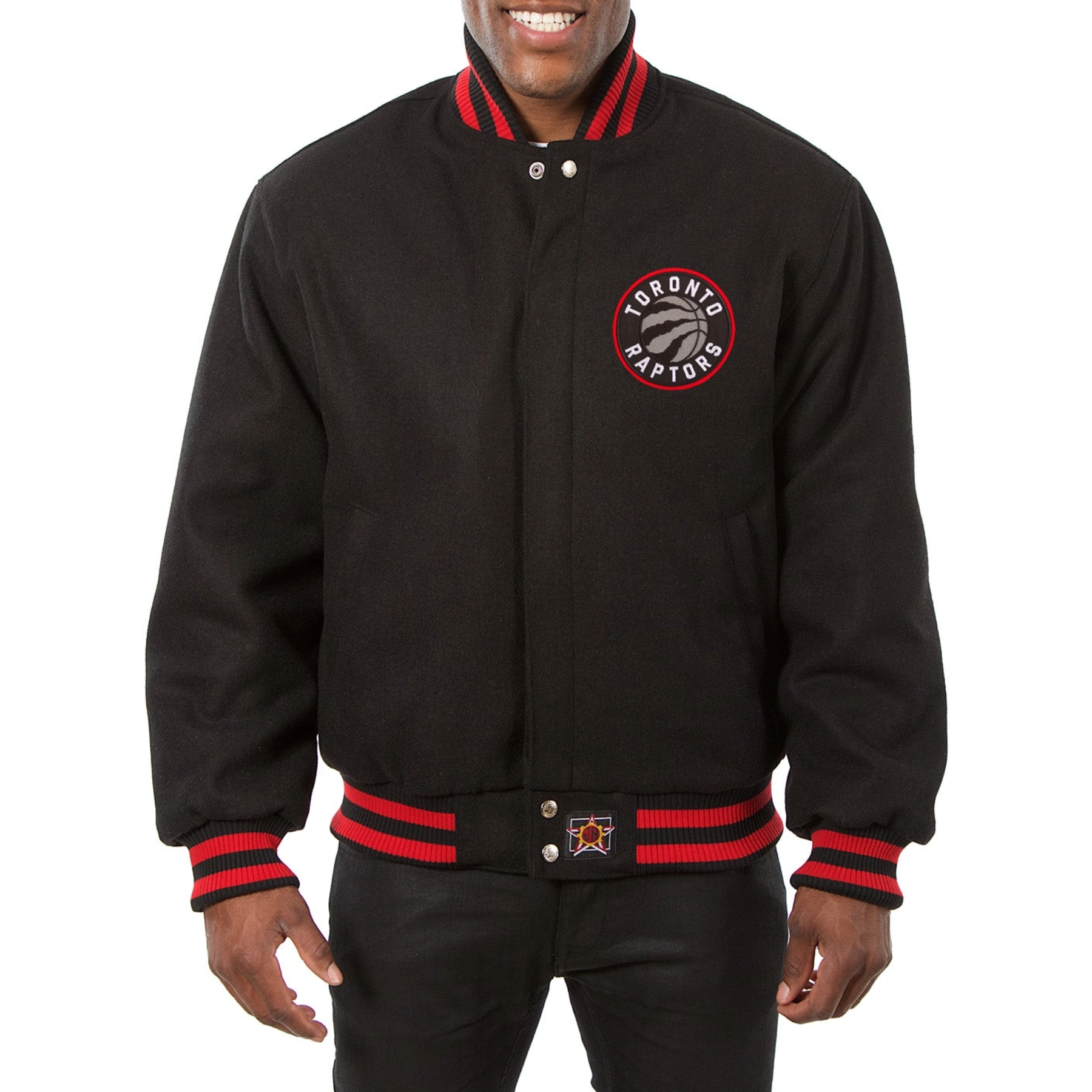 Toronto Raptors Handmade Black One Color Varsity Jacket