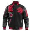 Toronto Raptors Mashup Black Wool Varsity Jacket 1