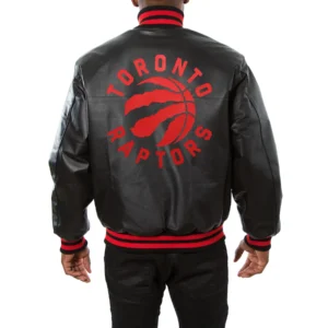 Toronto Raptors Real Black Leather Jacket 1