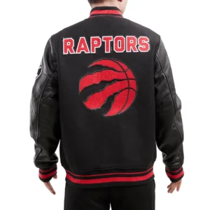 Toronto Raptors Retro Classic Black Wool Varsity Jacket 2