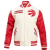 Toronto Raptors Retro Classic Cream Wool Varsity Jacket