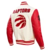 Toronto Raptors Retro Classic Cream Wool Varsity Jacket 2