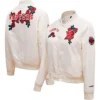 Toronto Raptors Roses Cream Varsity Jacket 2