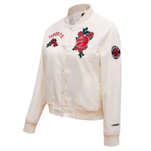 Toronto Raptors Roses Cream Varsity Jacket