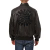 Toronto Raptors Shirt Collar Big Logo Bomber Varsity Black Jacket 1